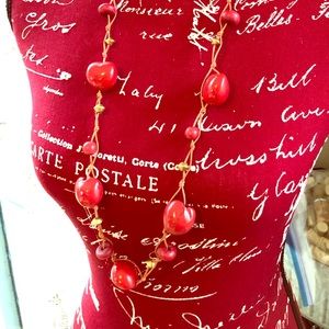 Red wooden necklace